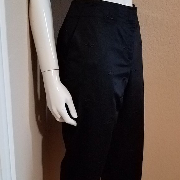 Talbots Petite Black Embroidered Capris - Picture 3 of 13